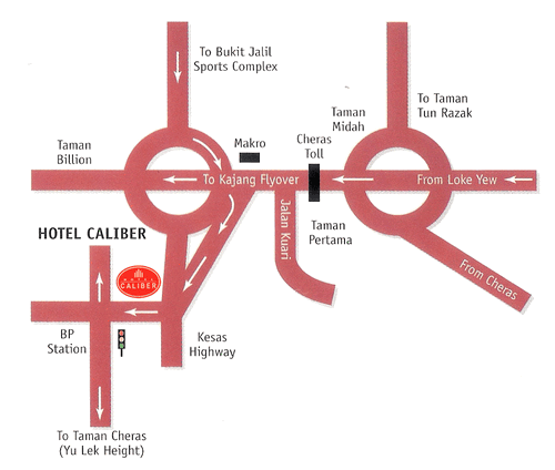 Caliber Hotel Kuala Lumpur map