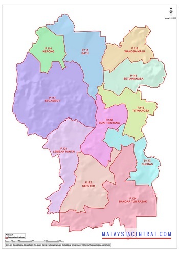 Malaysia Central Mycen Maps Map Of Kl City North