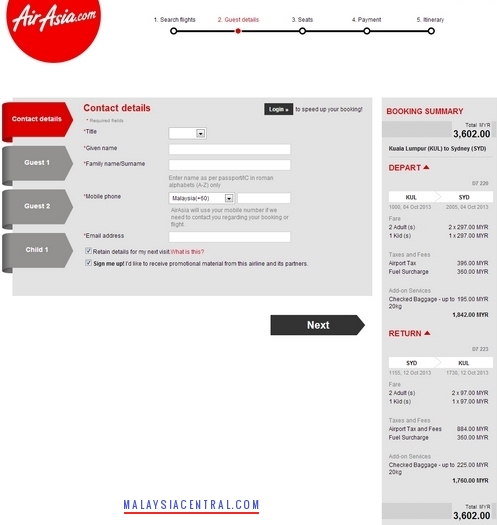 How To Book AirAsia Flight Ticket Online - Step 4