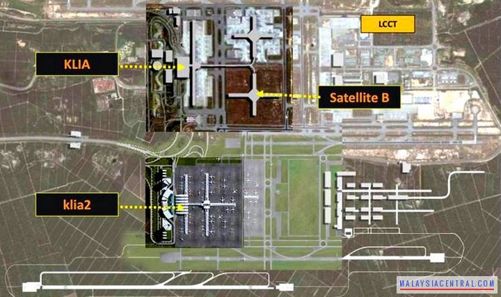 KLIA2, KLIA and LCCT satellite map