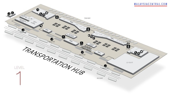 Gateway@KLIA2 floor map and tenant list - Level 1