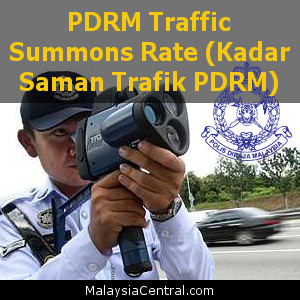 PDRM Traffic Summons Rate (Kadar Saman Trafik PDRM)